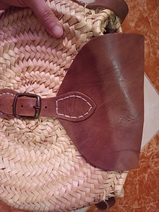 Bolso de palma y cuero