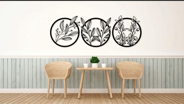 Trittico Circolare Piante Decorative Quadro