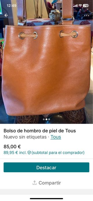 Bolso de piel tipo saco