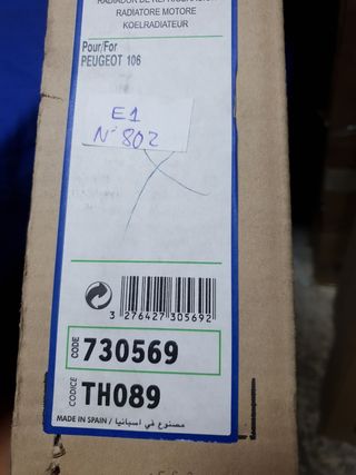 Peugeot 106 I, 91>96, radiador de agua