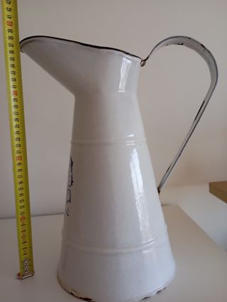 Jarra Aguamanil o Jofaina esmaltado antiguo