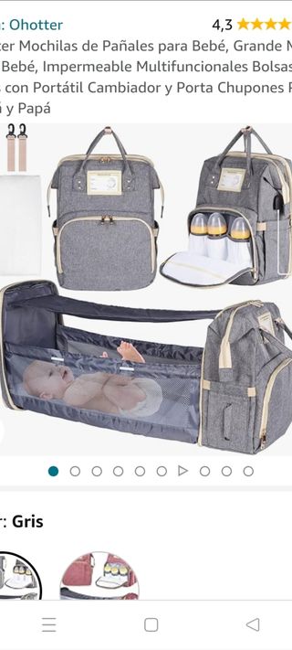 Mochila ,cuna ,cambiador.