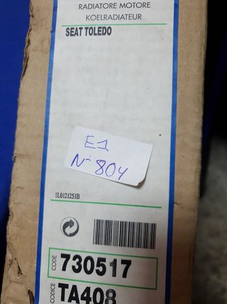 Seat Toledo radiador de agua