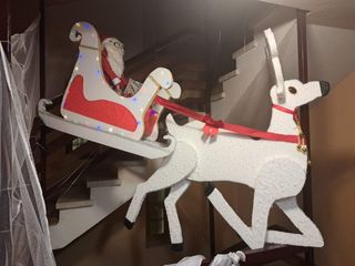 Papa Noel y reno con luces nuevo arte