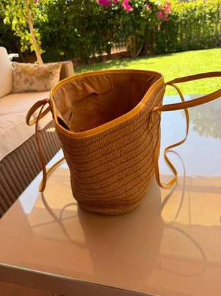 Cesta playa asas mimbre