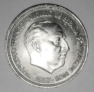 Moneda España nueva 50 pts.1957 *59 Franco (SC)!!