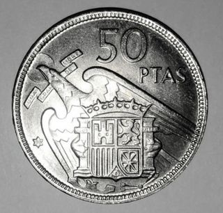 Moneda España nueva 50 pts.1957 *59 Franco (SC)!!