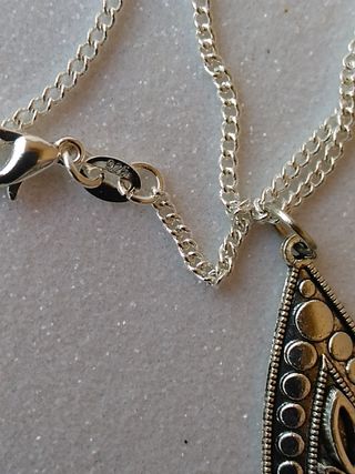 Colgante India y cadena plata. 925. Nuev