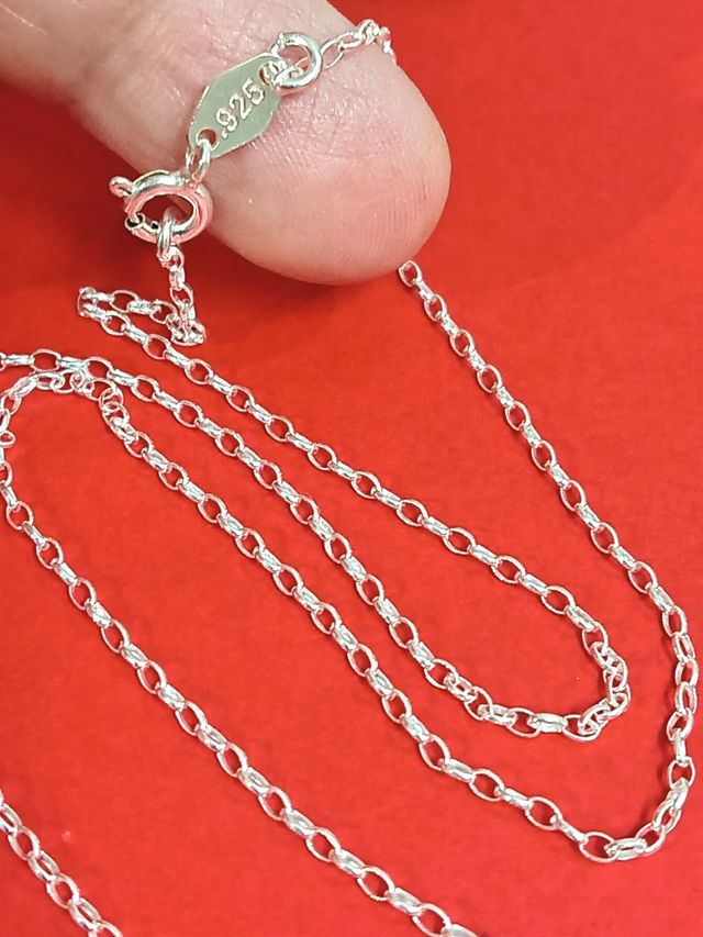 Cadena Rolo De Plata De Ley 925 Sellada