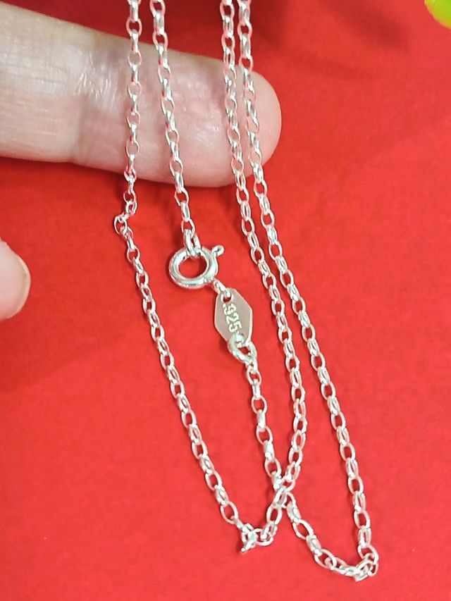 Cadena Rolo De Plata De Ley 925 Sellada