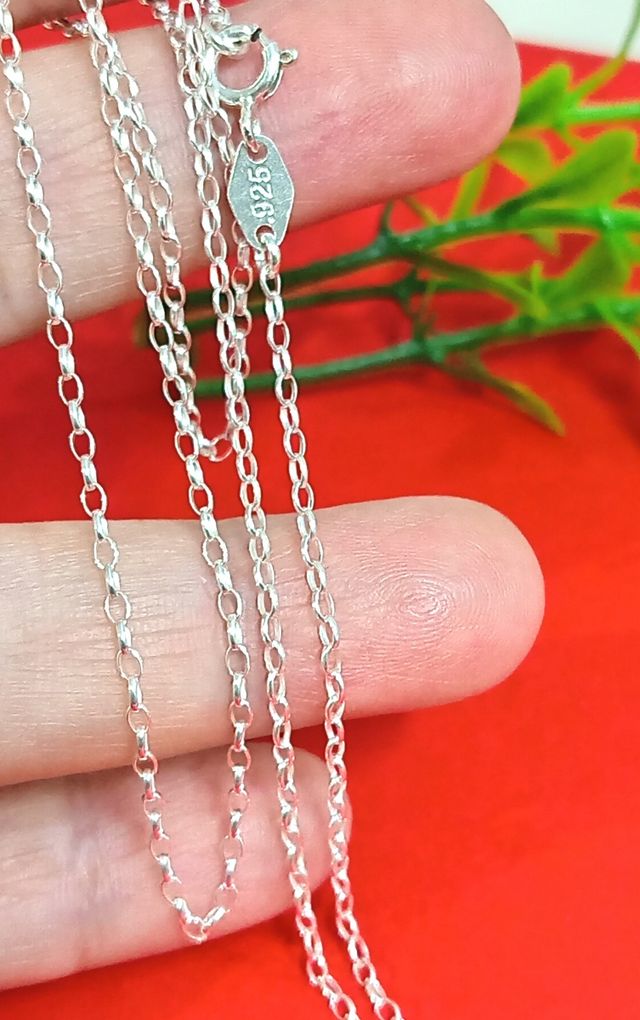 Cadena Rolo De Plata De Ley 925 Sellada