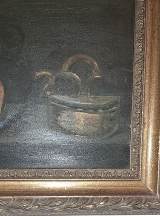 Cuadro imitando antiguo, de un bodegon