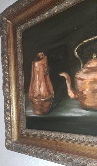 Cuadro imitando antiguo, de un bodegon