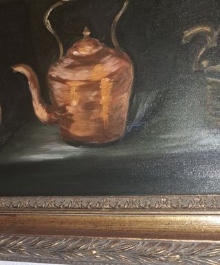 Cuadro imitando antiguo, de un bodegon