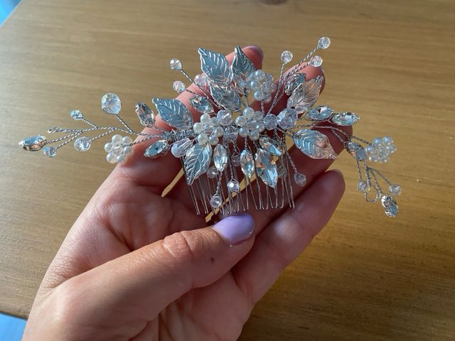 Pettine per capelli in perle e cristalli per sposa/festa