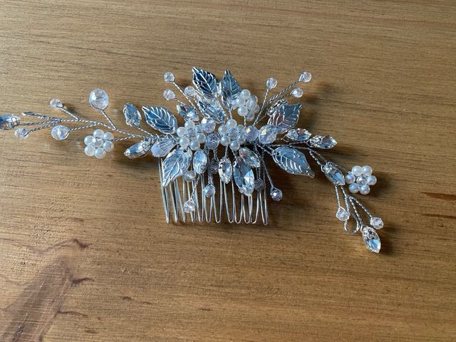 Pettine per capelli in perle e cristalli per sposa/festa