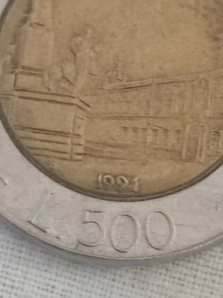 Moneta 500 lire italiane del 1991