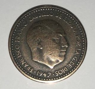 Moneda España 1 peseta 1947 *49 Franco (EBC)!!