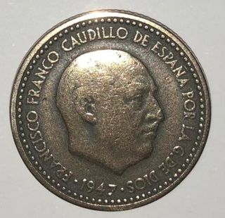 Moneda España 1 peseta 1947 *49 Franco (EBC)!!