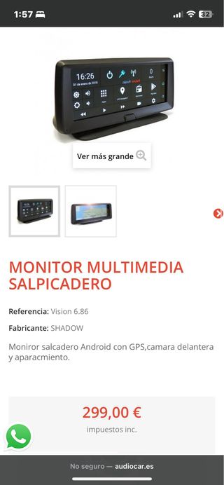 Pantalla 7 pulgadas android Shadow Stealth
