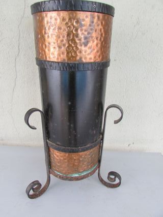 Paragüero hierro forja  cobre antiguo 59 cms