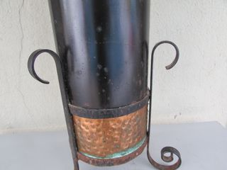 Paragüero hierro forja  cobre antiguo 59 cms