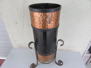 Paragüero hierro forja  cobre antiguo 59 cms