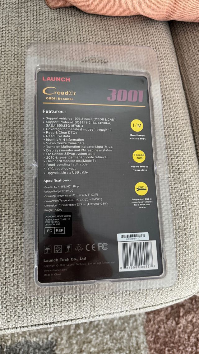 Iniciar o scanner CReader 3001 OBD II