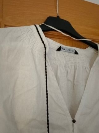Camisa manga larga blanca zara