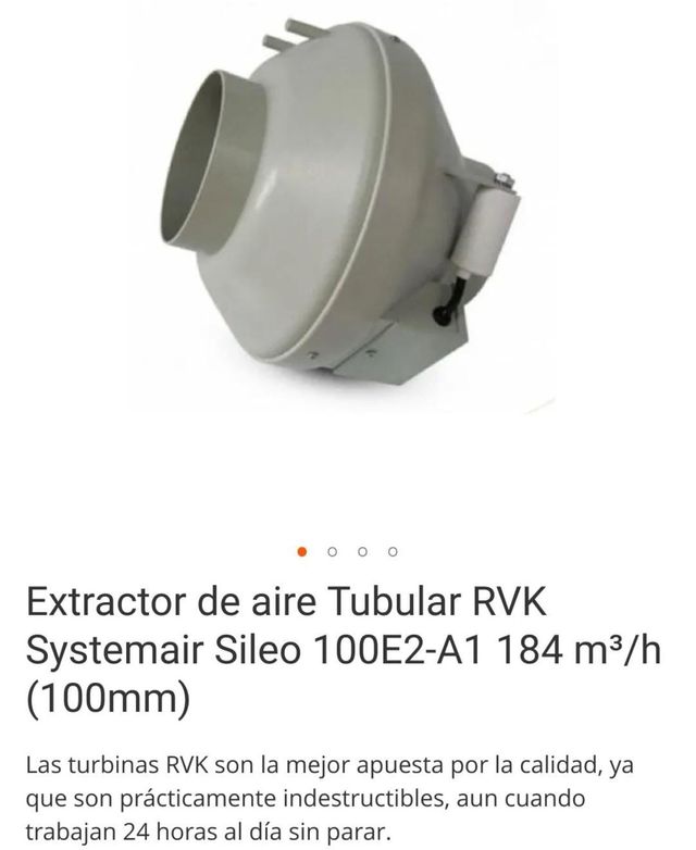 Extractor para armario de cultivo RVK 125