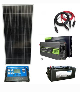 Kit solar 12v completo batería 180ah inversor 1000
