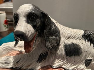 Perro porcelana Magrou Portugal vintage.