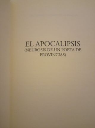 El Apocalipsis. Antonio Llorente