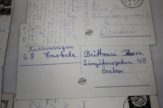 MUITOS POSTAIS ESCRITOS DA SUÉCIA DOS ANOS 50