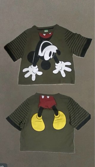 LOTE 2 Camisetas serigrafía: Mickey mouse y Snoopy