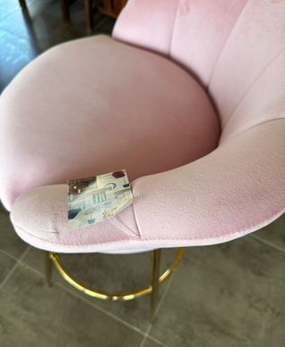 2 TABURETES DE TERCIOPELO ROSA DMORA