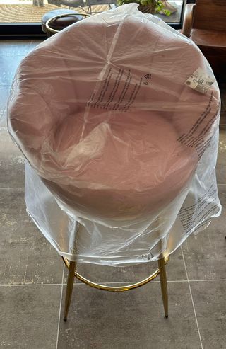2 TABURETES DE TERCIOPELO ROSA DMORA