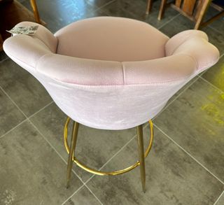 2 TABURETES DE TERCIOPELO ROSA DMORA