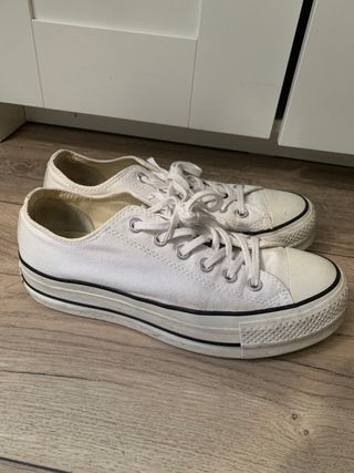 Converse blancas plataforma de segunda mano