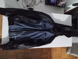 Cazadora EMP vaquera con mangas cuero