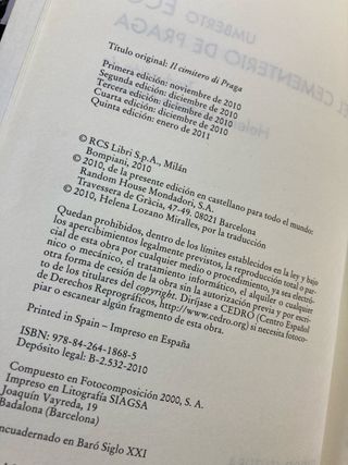 Umberto Eco. El cementerio de Praga.