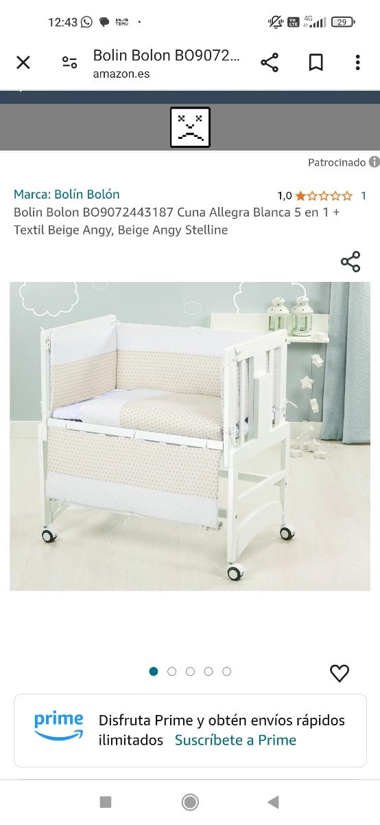 Minicuna colecho alegra