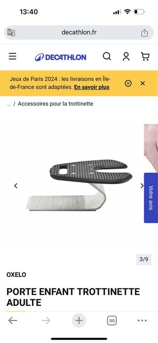 PORTE ENFANT TROTTINETTE ADULTE patinete nuevo