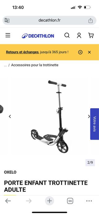 PORTE ENFANT TROTTINETTE ADULTE patinete nuevo