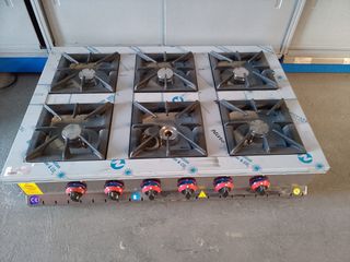 COCINA INDUSTRILA A GAS 6 FOGONES SOBREMESA