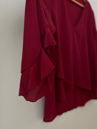 Blusa mangas volantes