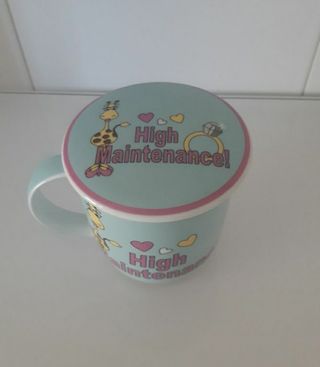 Taza mug porcelana con tapa