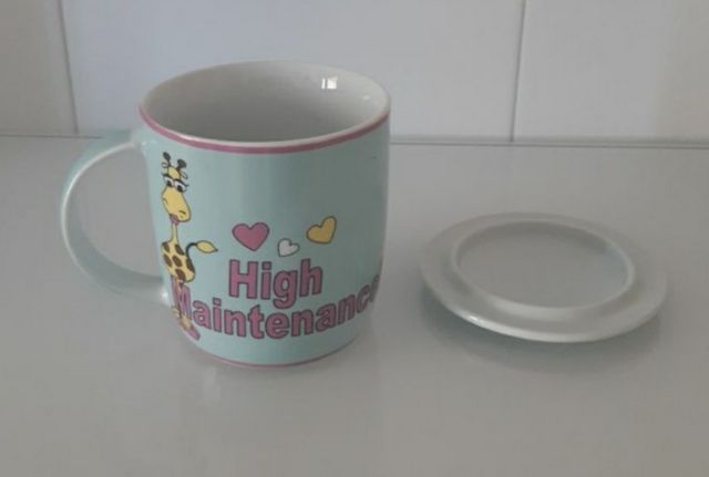 Taza mug porcelana con tapa