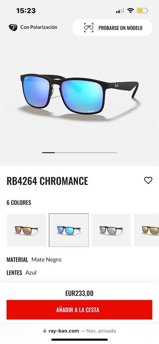 Gafas rayban polarizadas chromance unisex