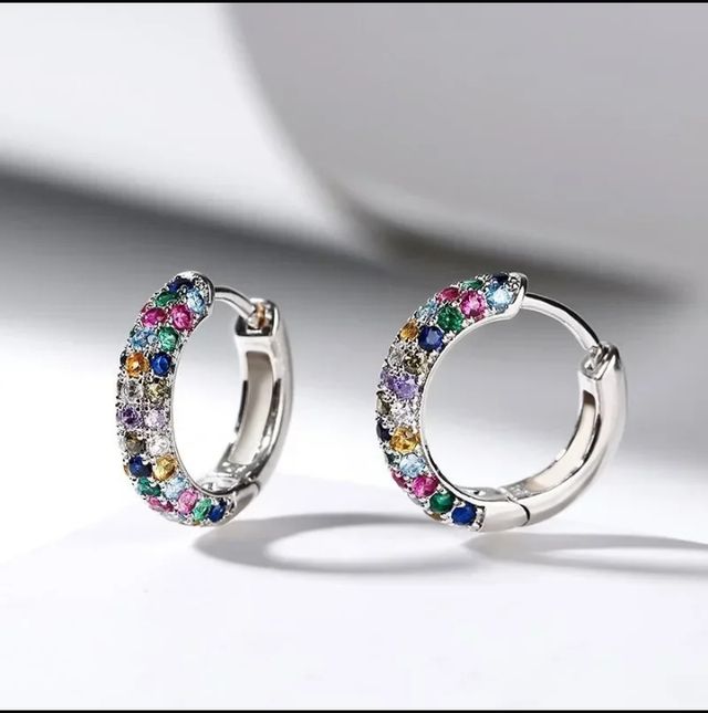 NUOVI ORECCHINI in zircone Rainbow Fashion